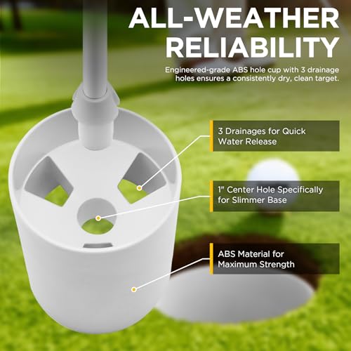 KINGTOP Golf Flagstick 6ft, Portable Five-Section Design for Backyard Practice Putting Green, Driving Range Golf Pin Flag Hole Cup Set, Gift Idea - color: Version2- Red Flag#1,2, 2-Pack