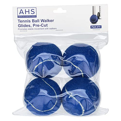 AHS American Hospital Tennis Balls for Walker Legs Tennis Balls for Walkers for Seniors | Complete Support & Surface Protection | Pack of 4 Precut (Blue)