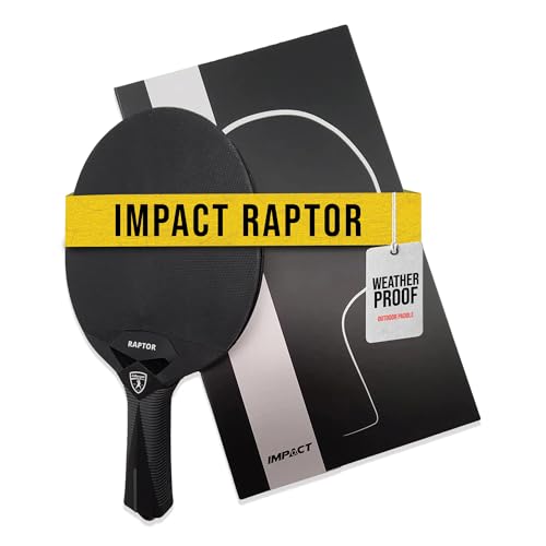 Killerspin Impact Series Table Tennis Paddles - Black/Black Ping Pong Racket, Table Tennis Equipment for Beginners/Intermediates - Ensures Solid Control and Spin - style: Impact Raptor Outdoor