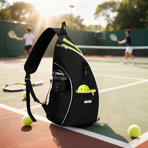 Pickleball Bag, Pickleball Backpack with Water Bottle Holder for Men and Women - color: green