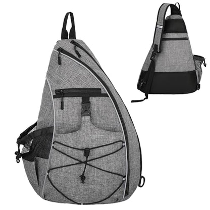 Goloni Pickleball Sling Bag for Men Women, Lightweight Pickleball Backpack with Fence Hook - color: Grey