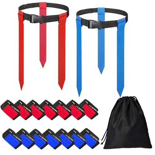HikounFlag Football Belts,2Sets/14Sets for Adults Youth andAdults Adjustable Flag Football with Flags, Training Equipment
