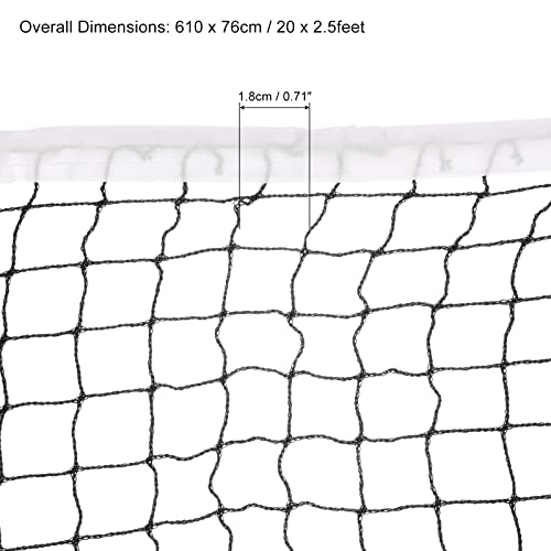 PATIKIL 20x2.5ft Badminton Net, Badminton Court Netting Replacement 0.71x0.71 Mesh with Box for Outdoor Indoor Beach Backyard, Black