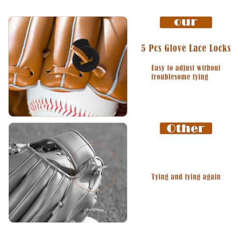 5pcs Baseball Lacing Needles， Handy Glove Shoelace Repair Kit, Baseball and Softball Glove Lacing Needles 5 Lace Locks with Needle Bag and Storage Box Mitt Repair Tool for Catcher's