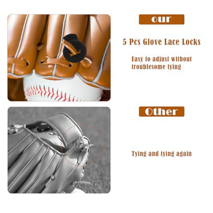 5pcs Baseball Lacing Needles， Handy Glove Shoelace Repair Kit, Baseball and Softball Glove Lacing Needles 5 Lace Locks with Needle Bag and Storage Box Mitt Repair Tool for Catcher's