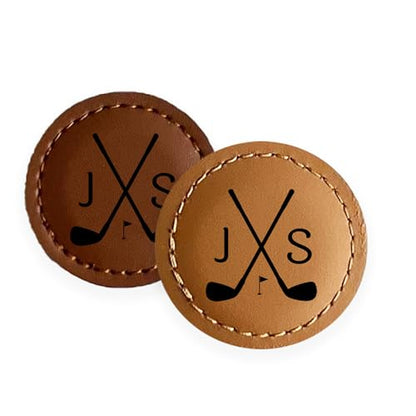 Premium Custom Golf Wedding Gift | Laser Engraved Magnetic Vegan Leather Golf Ball Marker | Golfers Mother's Day | Small USA Business | Golf Marker for Events Tournaments