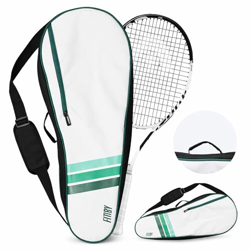 Tennis Bag for Men & Women - Lightweight Durable Racquet Bag with Adjustable Shoulder Strap & Side Pockets - Fits Multiple Racquets - Tennis Racket Cover (27" x 10")