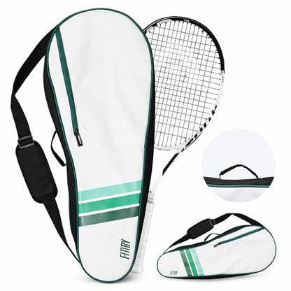 Tennis Bag for Men & Women - Lightweight Durable Racquet Bag with Adjustable Shoulder Strap & Side Pockets - Fits Multiple Racquets - Tennis Racket Cover (27" x 10")