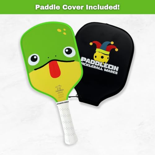 Funny Pickleball Paddles | USAPA Approved Paddle | T700 Carbon Fiber Surface | Propropylene Honeycomb Core | Non-Slip Cushion Grip | Single Paddle | High Grit & Spin | Fun Design - color: Frog
