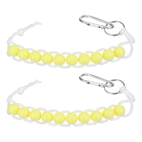 Golf Beads Counter, Golf Ball Beads Bracelet Count Stroke Score Acrylic Sports Keeper Putting with Hook for Golfer - color: Light Yellow