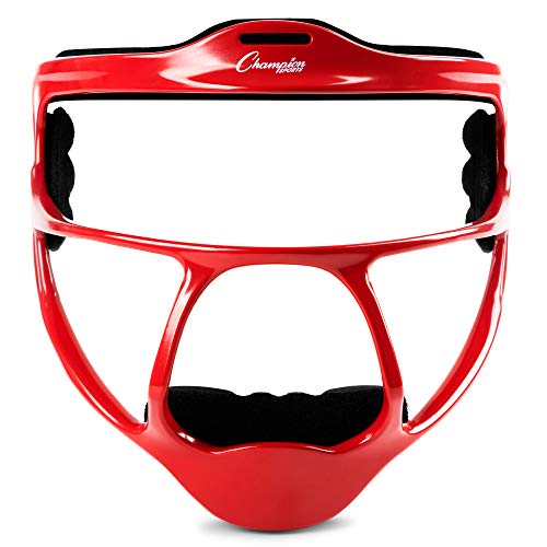 Champion Sports Ultralight Magnesium Softball Fielder’s Mask – Youth & Adult Sizes, 8oz Lightweight Protective Face Guard - color: Red, style: Ultralight Magnesium (Adult Size)