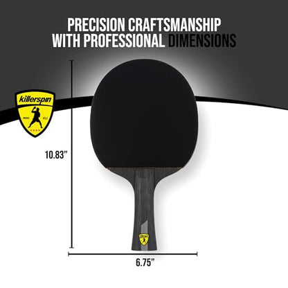 Killerspin Impact Series Table Tennis Paddles - Black/Black Ping Pong Racket, Table Tennis Equipment for Beginners/Intermediates - Ensures Solid Control and Spin - style: Impact D9 PowerGrip