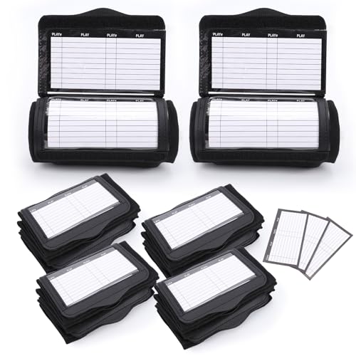 12 Packs Wristbands,Football Play Wristband,with Three-in-one Transparent Panel,Playbook Wristbands for Adult (Large)