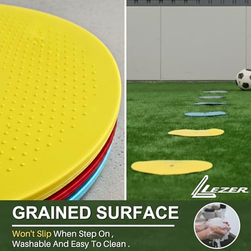 LEZER 6 Inch 8 Inch Flat Cones, Spot Markers, Soccer Cones, Field Court Markers, Sit Spots, Flat Discs, Soccer Training Equipment, Agility Practice, Football, Made in Taiwan
