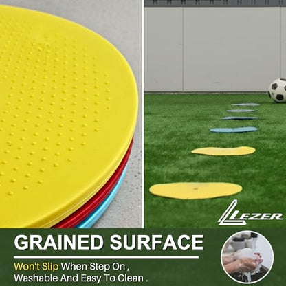 LEZER 6 Inch 8 Inch Flat Cones, Spot Markers, Soccer Cones, Field Court Markers, Sit Spots, Flat Discs, Soccer Training Equipment, Agility Practice, Football, Made in Taiwan - style: 8 inch with 36 pcs