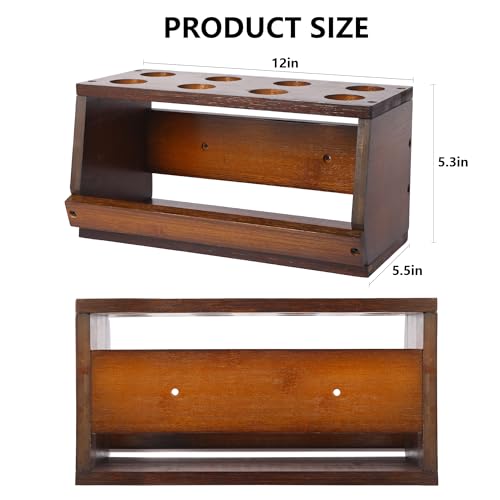 Ping Pong Paddle Holder Wall Mount & Desktop 2-in-1,Table Tennis Racket Display Organizer Holds 8 Rackets, Ping Pong Paddle Storage Rack in Game Room, Man Cave, Office, Home