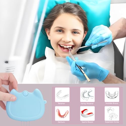 Silicone Retainer Case with Lanyard, WINDSIUUU Portable Cute Travel Retainer Holder Braces Aligner Case with Vent Holes Aligner Retainer Cases for Girls Women Kids Travel Denture Night Guard Container - color: Yellow