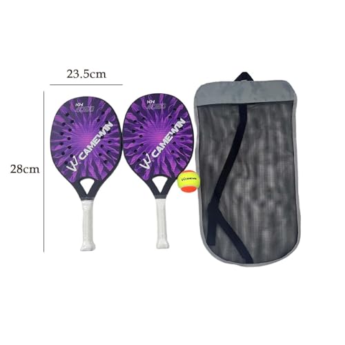 kowaku 2Pcs Beach Tennis Rackets, Beach Tennis Racquet, Portable Lightweight Beach Tennis Paddles with Bag for Playground Courtyard - color: Purple