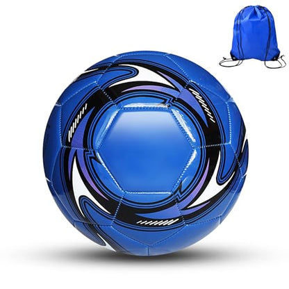 Soccer Ball Size 3,4,5 Soft PU with Football Bag Needle for Practice Training - color: Pearl Blue, size: Size 3