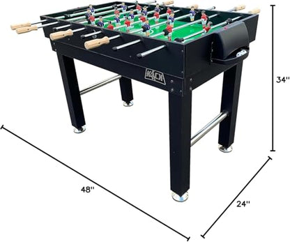 KICK Hexad 48" 6-in-1 Multi Game Table – Foosball, Billiards/Pool, Glide Hockey, Ping Pong, Mini-Shuffleboard & Mini-Bowling - color: Black