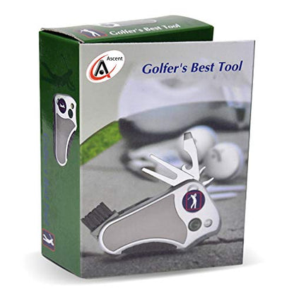 Golfer's Best Tool – 6-in-1 Golf Multitool for Men & Women | Stroke Counter, Divot Repair, Brush, Ball Marker, Cleat Tightener, Club Cleaner | Compact Golf Gift & Souvenir