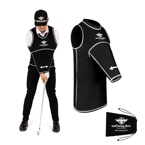 GOLF SWING SHIRT Trainer – Slip-On Training Aid for Swing Correction, Real-Time Feedback, Unisex, Black