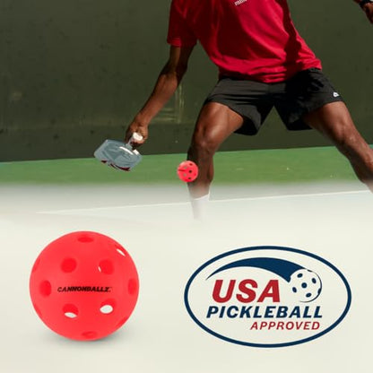 Cannonballz - Indoor Pickleball Balls Multi-Pack – 26 Hole Fluorescent Ember Pickleball Balls, USAPA Approved Indoor Pickleballs for Training, Practice & Tournament Performance - size: 50 Pack
