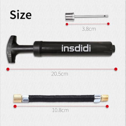 Ball Pump for Sports Balls, Portable Hand Air Pump with 8 Needles 2 Nozzle 1 Extension Hose for Basketball Soccer Football Volleyball Water Polo Rugby and More