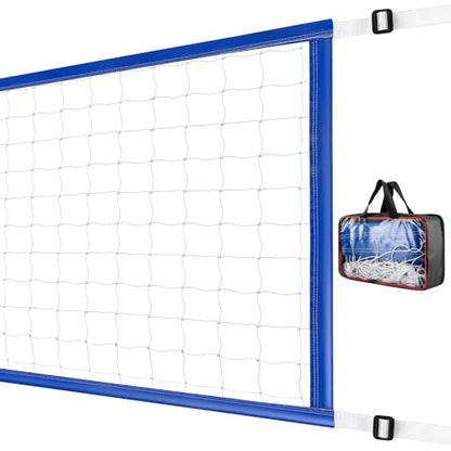 Pool Volleyball Net Replacement, Heavy Duty PE Net with Adjustable Length 15-30 FT, Waterproof Oxford Border for Outdoor In-Ground & Above Ground Pools, Includes Carabiners & Storage Bag
