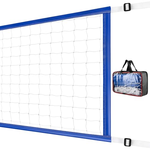 Pool Volleyball Net Replacement, Heavy Duty PE Net with Adjustable Length 15-30 FT, Waterproof Oxford Border for Outdoor In-Ground & Above Ground Pools, Includes Carabiners & Storage Bag