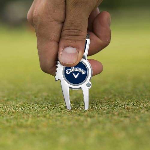 Callaway 4-in-1 Golf Divot Repair Tool - color: Navy/Silver