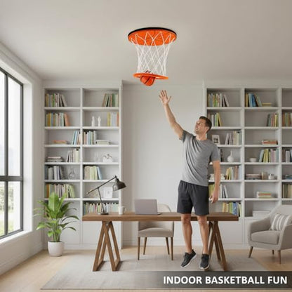 Hanging Indoor Basketball Hoop On Ceiling Sport Swish Hoops with Ball