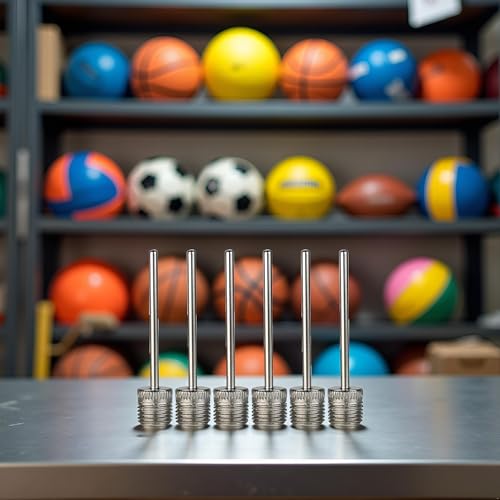 6Pcs Stainless Steel Balls Pumps Inflation Needle Air Inflate Pumps Needle for Basketball Soccer Balls Volleyball Balls Pumps Inflation Needle Basketball Football Air Pumps Accessories