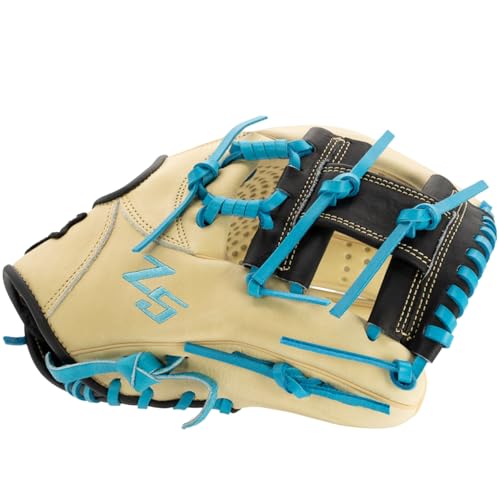 SSK Z5 Craftsman Infield Baseball Glove – 11.25” - 11.5” - 11.75” - 12” – Right & Left Hand Throw - color: Camel/Black/Electric Blue, size: 11.5" - Left Hand Throw