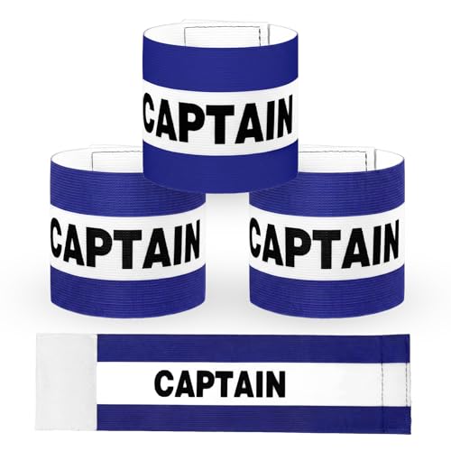 3 Pcs Soccer Captain Armband, Adjustable Arm Bands for Football, Elastic Team Sport Armband for Sports Basketball Volleyball, Nylon Captain Band for Adult Youth (Dark Blue) 3.15x12 Inch