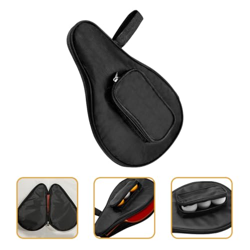 OSALADI Table Tennis Bat Bag Paddle Case Black Protective Fixed Storage Organizer Useful for Club Equipment and Game Room