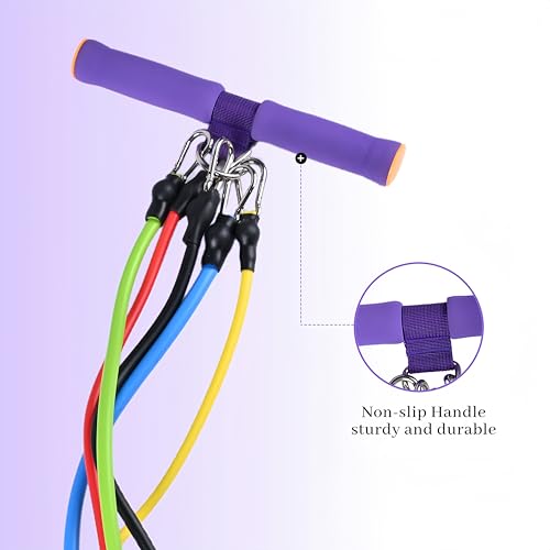 Adjustable Foot Pedal Resistance Band, Durable Foot Pedal Resistance Trainer with Bag. Multifunctional Pedal Puller Resistance Rope with Handles. Fitness Equipment for Women and Men.