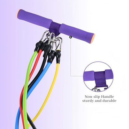 Adjustable Foot Pedal Resistance Band, Durable Foot Pedal Resistance Trainer with Bag. Multifunctional Pedal Puller Resistance Rope with Handles. Fitness Equipment for Women and Men.