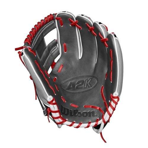 Wilson Spring 2025 A2K® Baseball Gloves - color: Grey/Black/Flamingo, size: Infield - 11.5"