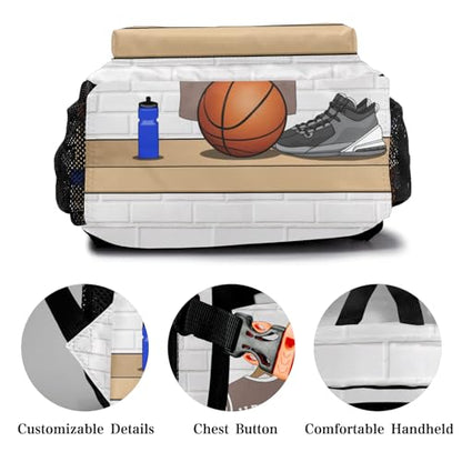Sport Basketball Fan Player Crepe Personalized School Backpack for Teen Kid-Boy/Girl Primary Daypack Travel Bookbag - color: Option 26