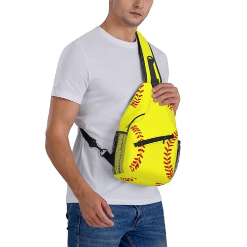 Softball Sling Backpack Sling Bag Crossbody Shoulder Bag Softball Purse Chest Bag For Men Women A - color: Softball a