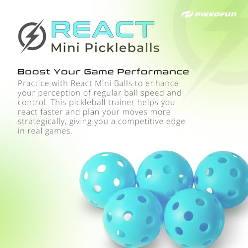 PIKKOFUN React Mini Pickleball Balls - 5 Pack Quiet Training Balls for Improve Hand Speed, Paddle Control and Accuracy - color: Blue