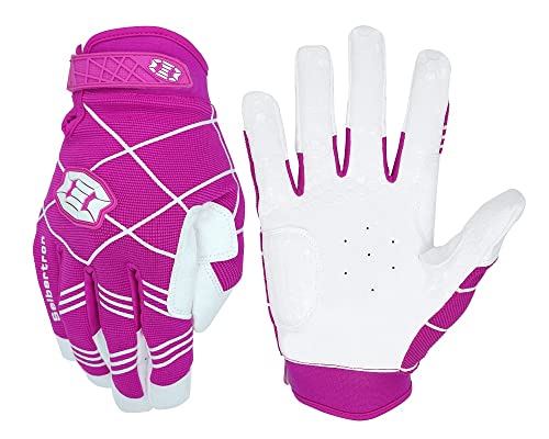 Seibertron B-A-R PRO 2.0 Signature Baseball + Softball + Teeball Batting Gloves Super Grip Finger Multiple 11 Sizes + 5 Colors Available Fit Adult Youth Kids Boys Girls Mens Women - color: pink, size: S Youth