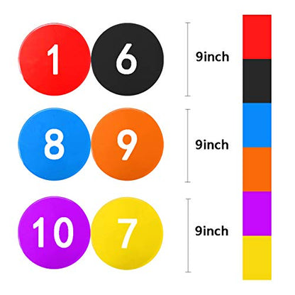 10 Pcs Poly Spots, Haploon 9 Inch Non Slip Floor Dots Sport Set for Drills Training Soccer Football Basketball Footwork Teaching Marker Field