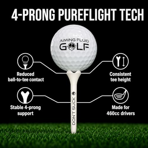 Don't Suck Collection - with Durable 4-Prong Golf Tee PureFlight Tech for Straighter and Longer Drives and Limited Edition Microfiber Magnetic Golfing Towel (16"x24")