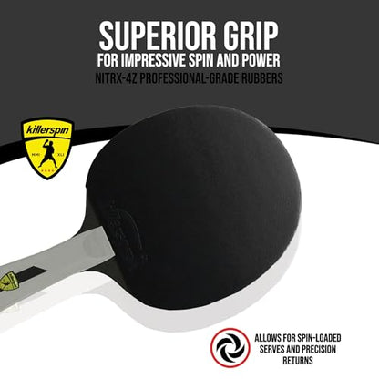 Killerspin Impact Series Table Tennis Paddles - Black/Black Ping Pong Racket, Table Tennis Equipment for Beginners/Intermediates - Ensures Solid Control and Spin - style: Impact D5