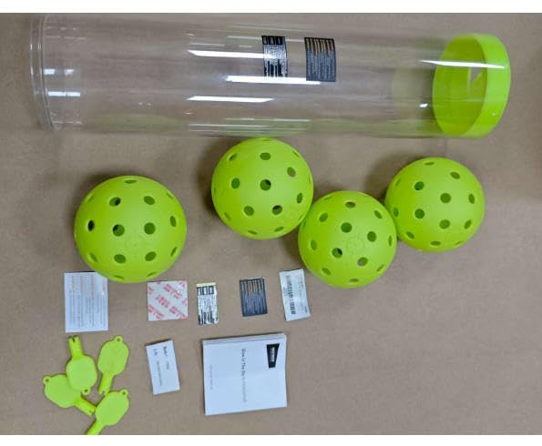NEEWER PB02 LED Pickleball Set, Light Up Glow in The Dark Pickle Balls Accessories with Storage Tube for Nighttime Outdoor Pickleball Training & Practice, 4 Packs