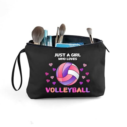 Volleyball Gifts for Teen Girls Team Volleyball Makeup Bag Stuff Small Travel Cosmetic Bag Birthday Gifts for Friends Female - color: Volleyball-PINK-H