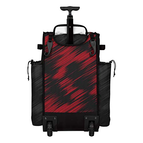 Boombah Rolling Superpack Scratch Baseball/Softball Gear Bag - 23-1/2" x 13-1/2" x 9-1/2" - Multiple Colors - Telescopic Handle and Holds 4 Bats - Wheeled Version - color: Black/Red