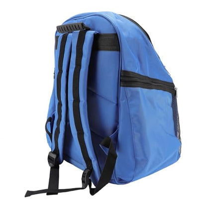 Zunate Large Capacity Sports Backpack, Oxford Cloth Tool Bag with Mesh Pockets for Basketball and Football, Insulated Side Pockets, Red - color: Blue